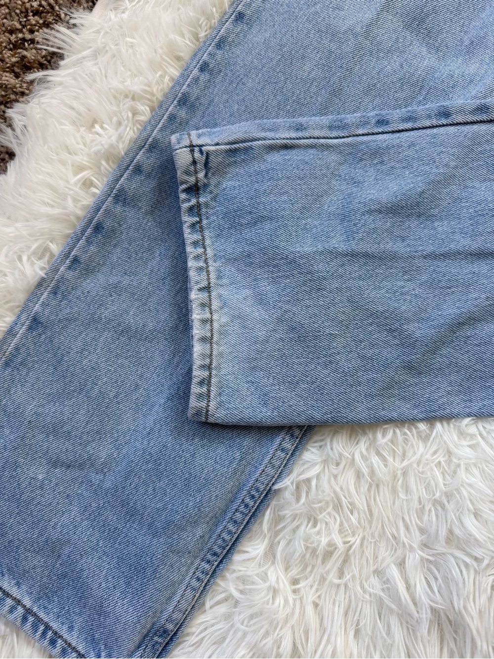 Vtg Levi’s 505 straight leg jeans 31x36 long inseam light wash 90s rigid denim - Picture 5 of 16